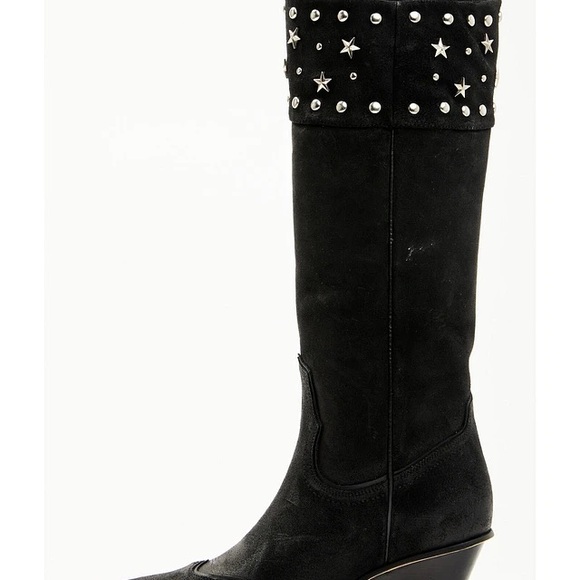 SOLD!!!!!Black Fringe Star-Studded Women's Boots - Picture 4 of 6